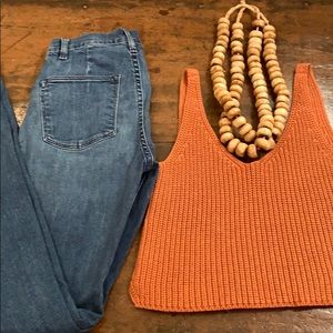 Intermix Exclusive Cropped Knit Tank